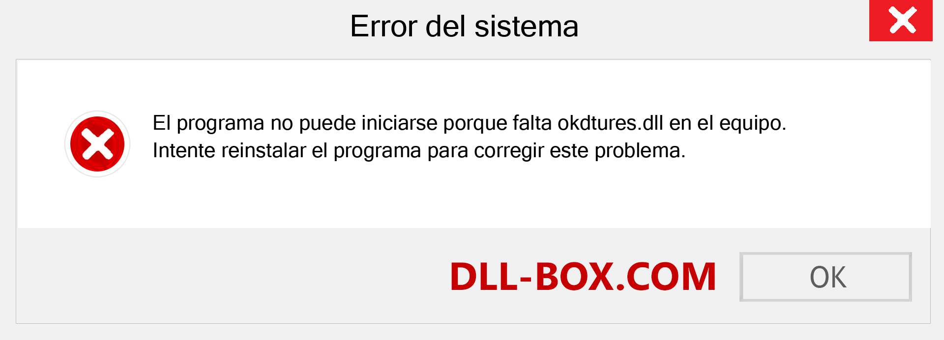 ¿Falta el archivo okdtures.dll ?. Descargar para Windows 7, 8, 10 - Corregir okdtures dll Missing Error en Windows, fotos, imágenes